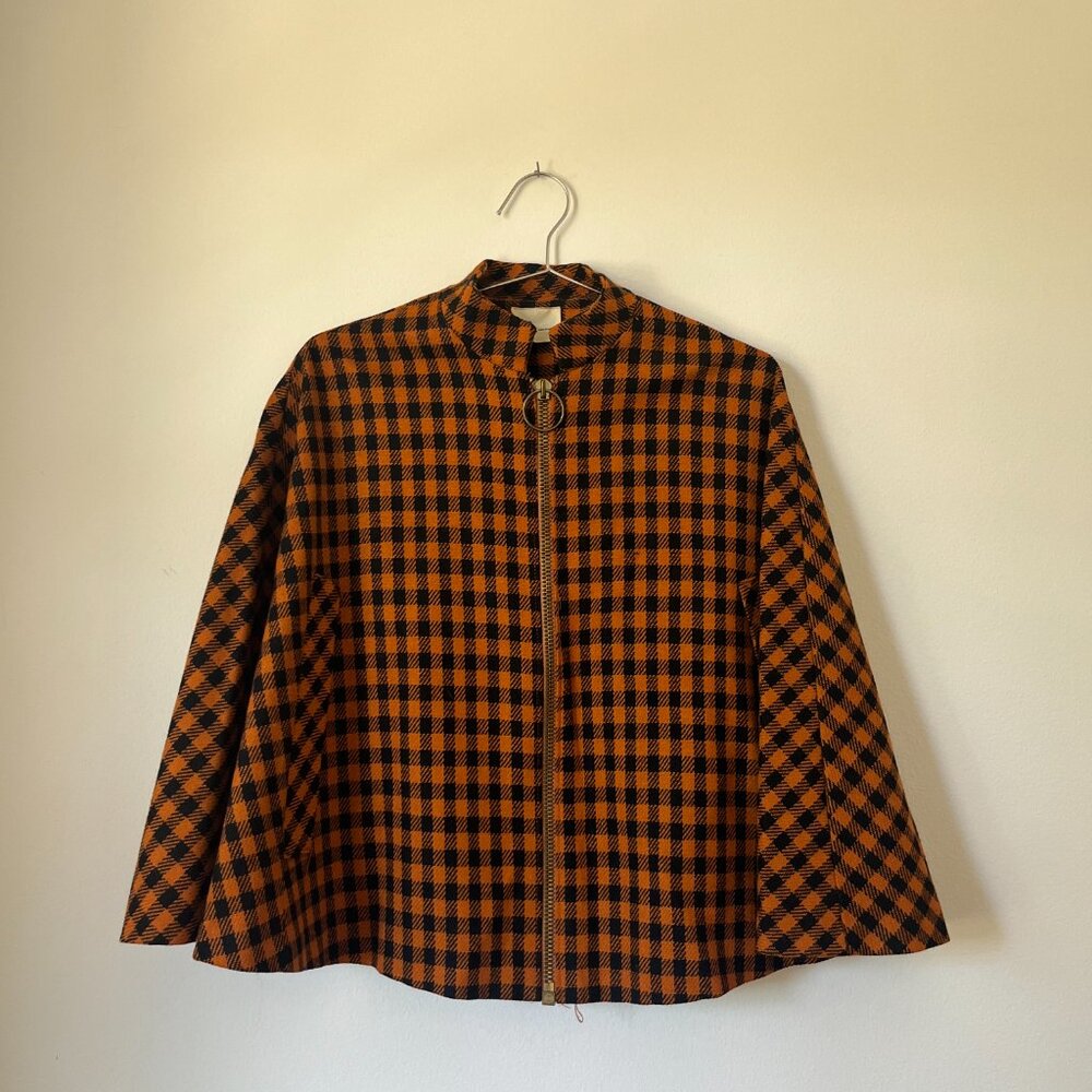 Vintage Baar & Beards Inc. Gingham Houndstooth Cape Jacket